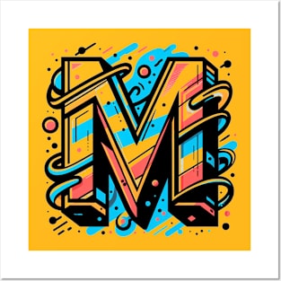 Letter M design graffity style Posters and Art